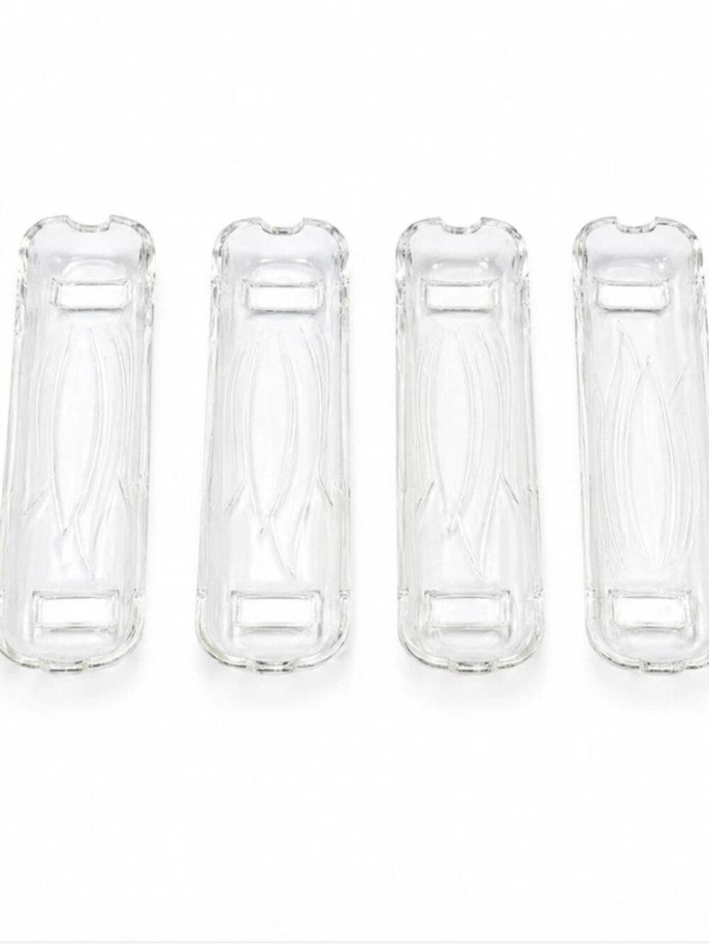 Vintage Clear Glass Corn on the Cob Dishes Set of 6 Corn Plates 8.75"